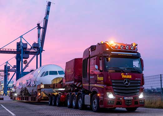 A flight by road on a Mercedes-Benz truck