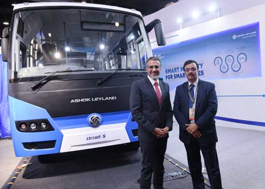 Ashok Leyland Circuit-S, an electric bus powered by Sun Mobility swappable battery