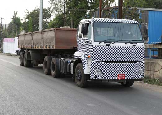 Volvo Eicher new heavy duty truck spotted testing on Indore roads