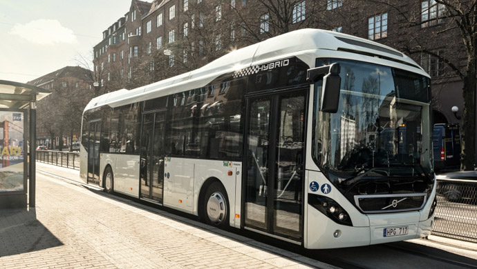 Volvo hybrid city bus