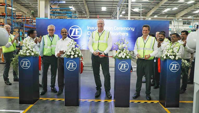 L-R Suresh KV, President ZF India, Thomas Flack, Chief Procurement Officer, Tata Motors, with  Fredrik Staedtler, Global Head of Commercial Vehicle Business, ZF Friedrichshafen AG 