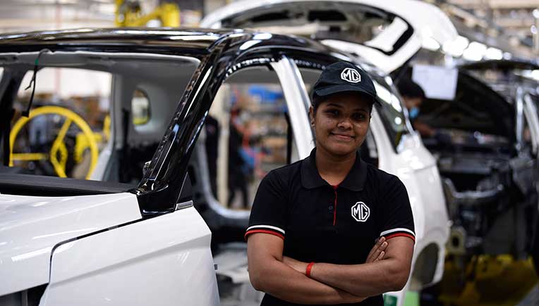 An all-women crew manufactures 50,000th MG Hector in Gujarat