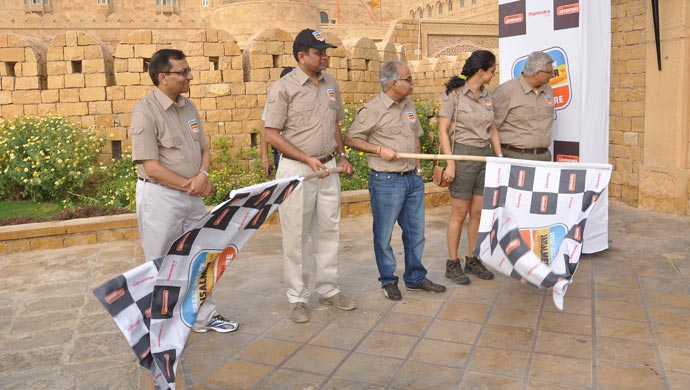 Ambuj Sharma (3rd from left) along with others at the flag off