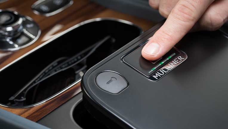 Bentley is introducing capacitive fingerprint sensor technology with a secure stowage unit in the Bentayga  model.