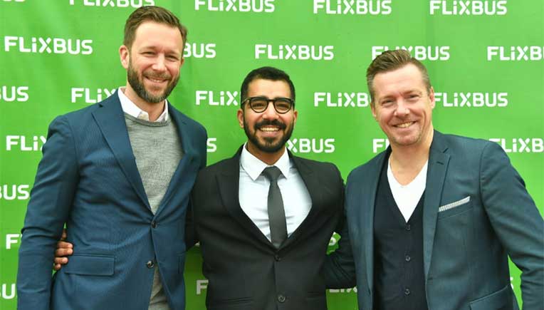 L to R - Max Zeumer (COO, Flix) , Surya Khurana (MD, FlixBus India), André Schwämmlein (CEO of Flix)