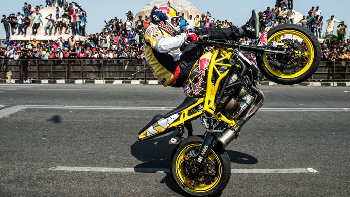 Lithuanian freestyle stunt biker Aras Gibieza