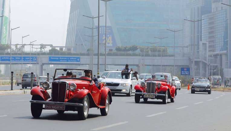 MG Owners drive through Gurgaon