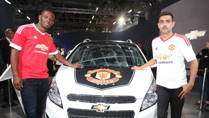 Louis Saha, Manchester United Legend, with Jack Uppal, VP, Marketing and Customer Experience, GM India