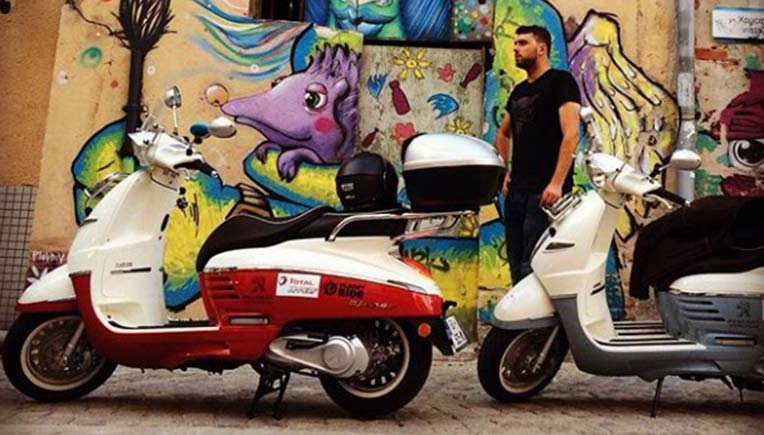 The duo will be riding through India on two Django 125cc scooters, provided by PMTC.