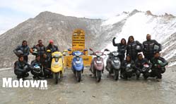 12 gritty riders successfully complete tour of Ladakh on 110cc TVS Scooty Zest 