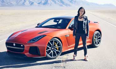 Hollywood’s Michelle Rodriguez drives Jaguar F-Type SVR at record speed 