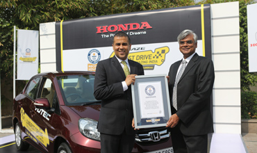 Honda Amaze drives into Guinness World Records   