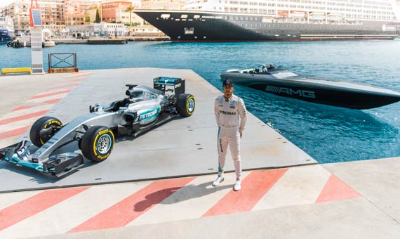 In Monaco you race on land and sea and have loads of fun the Mercedes way! 
