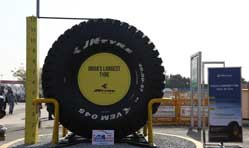 JK Tyre displays India’s largest off-the-road tyre at Auto Expo 2018