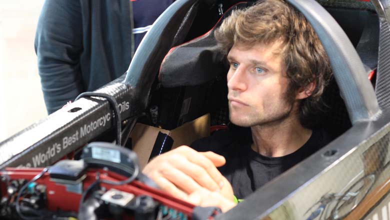 Riding the purpose-built Triumph Infor Rocket Streamliner over the measured mile will be Isle of Man TT racer and multiple speed record holder Guy Martin.