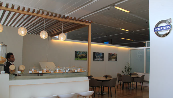 Volvo Lounge at T3 airport in New Delhi