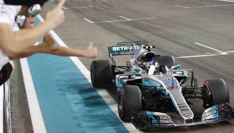Bottas winning the last race of the F1 seasonPicture courtesy Daimler AG