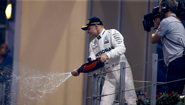 Bottas celebrating Picture courtesy Daimler AG