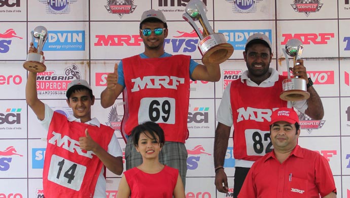 Winners of the 4th round of the MRF Mogrip FMSCI National Supercross Championship 2015 