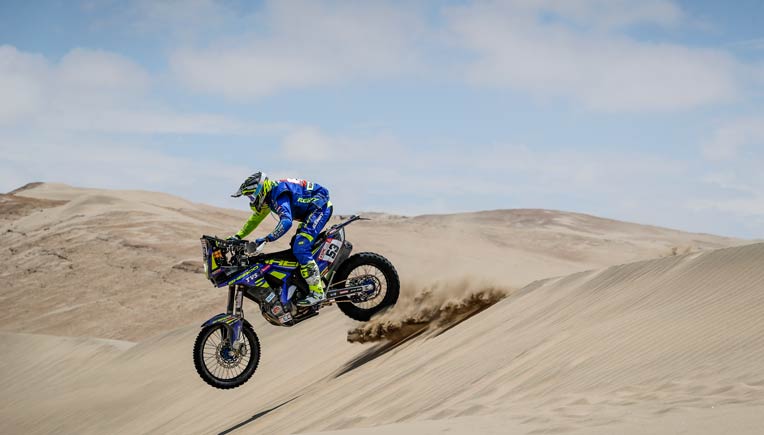 Aravind KP in full form in stage 4 of the Dakar Rally 2018 race Picture courtesy Dakar Rally media room