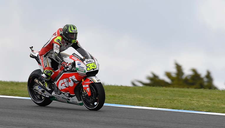 Crutchlow in action during Qualifying, Picture courtesy Honda