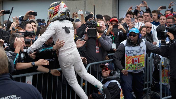 The winner of the Canadian F1 race- Lewis Hamilton; Picture courtesy Daimler
