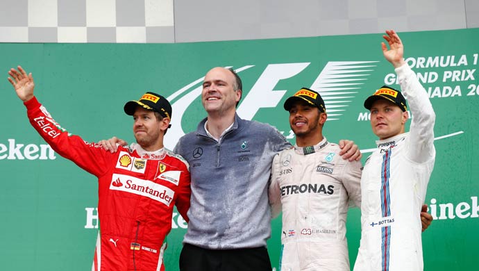 The winners of the Canadian F1; Picture courtesy Daimler