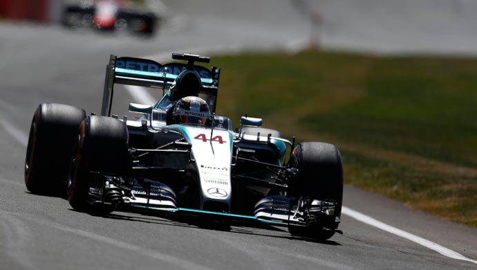 Lewis Hamilton during qualifying in Silverstone F1 race; Pic courtesy Daimler
