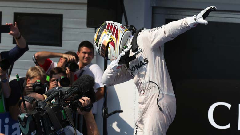 Lewis Hamilton wins F1 Hungary; Pic courtesy Daimler