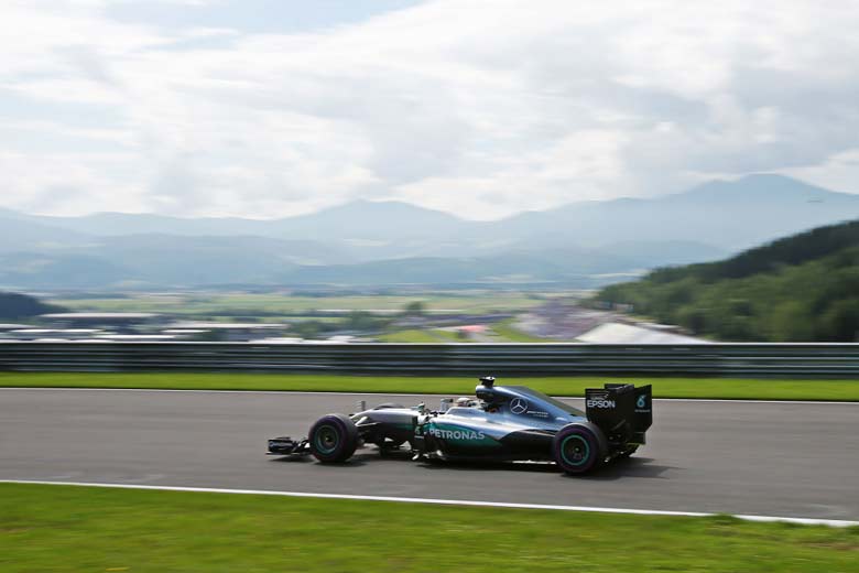 Hamilton during the qualifying; pic courtesy Daimler