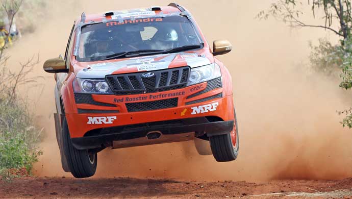 Gaurav Gill (co-driver Musa Sherif) of Team Mahindra Adventure on way to winning the Overall title in the Coffee Day India Rally which concluded in Chikkamagaluru