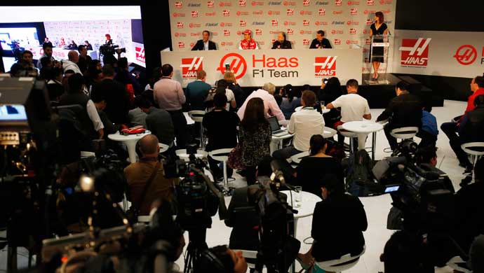 Press conference announcing the new driver for Haas F1 Team