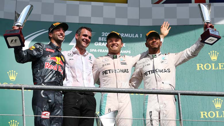 The winners on the podium; Pic courtesy Daimler