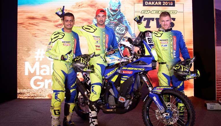 The Sherco TVS Factory Rally team announced its three-rider squad for Dakar 2018. The squad comprises of Joan Pedrero of Spain, Adrien Metge of France and Aravind KP from India. 