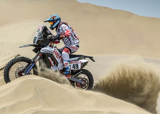 Joaquim Rodrigues  crashes out; Mixed fortunes for Hero MotoSports Team Rally