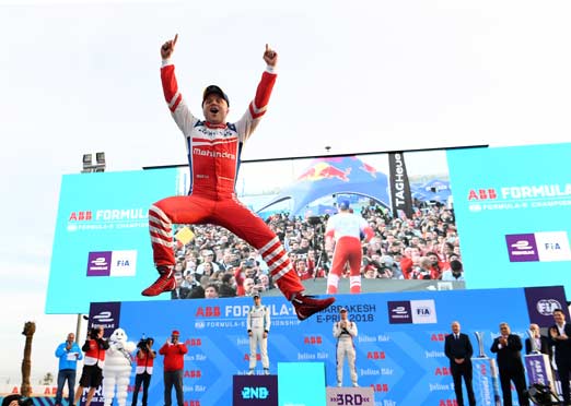 Mahindia Racing Rosenqvist wins in Marrakesh FIA Formula E