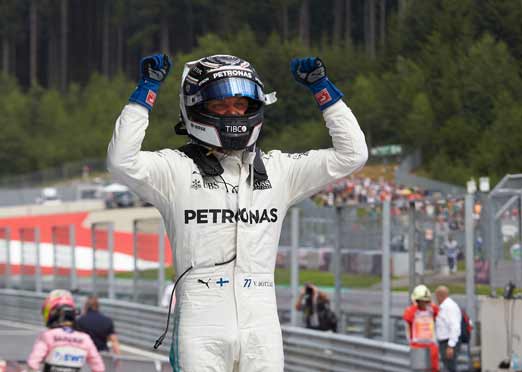 Valtteri Bottas of Mercedes wins Austrian Grand Prix 