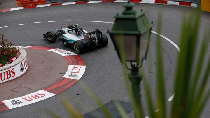 Rosberg during the Qualifying in Monaco; Pic courtesy Daimler