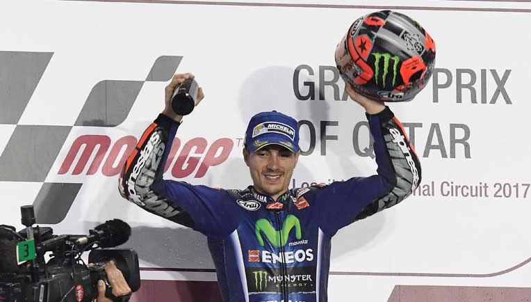 Vinales after his win Picture courtesy Yamaha